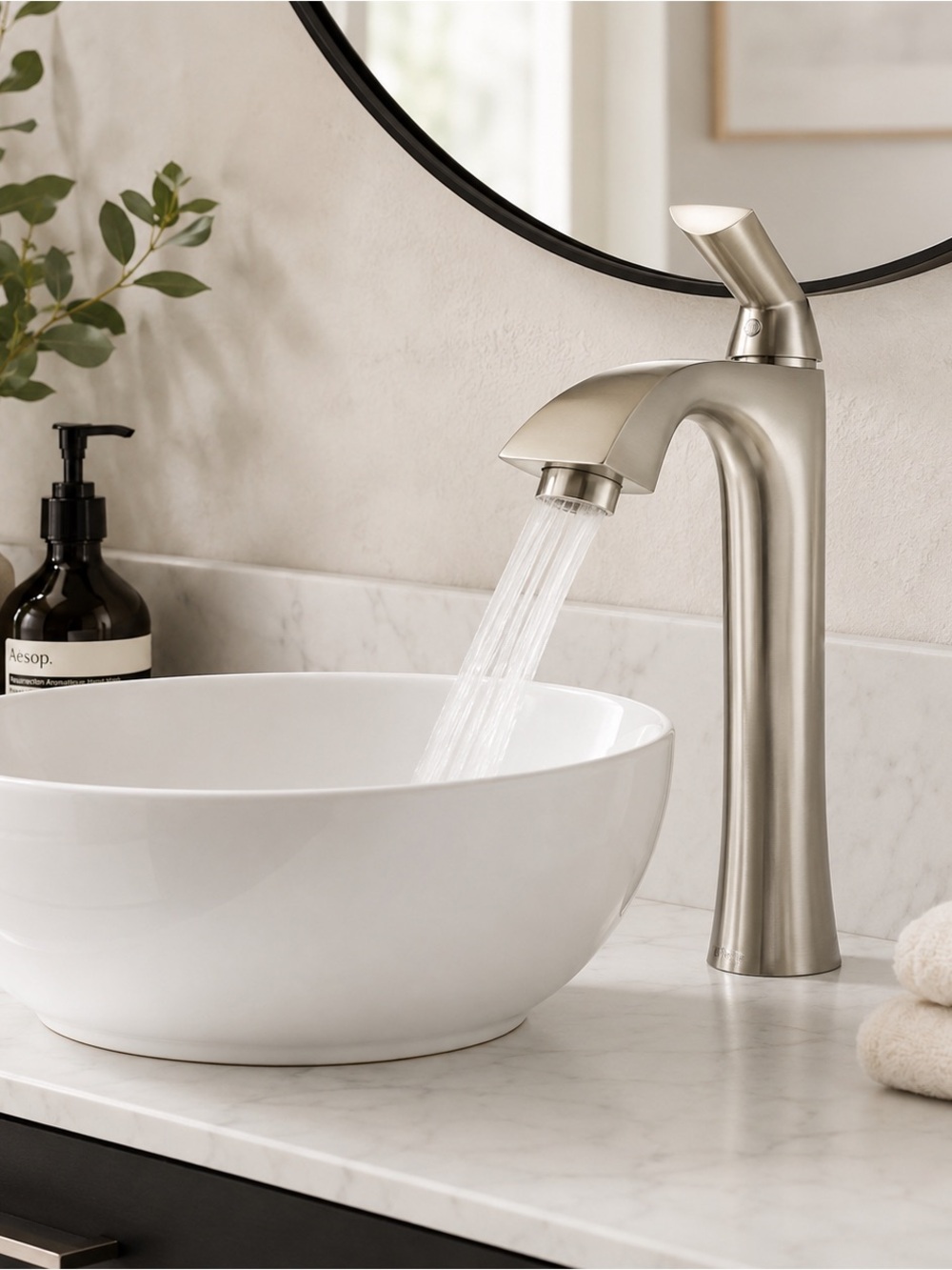 NEW VIGO VG03013BN Vessel Bathroom Faucet Brushed Nickel 12” Single Handle